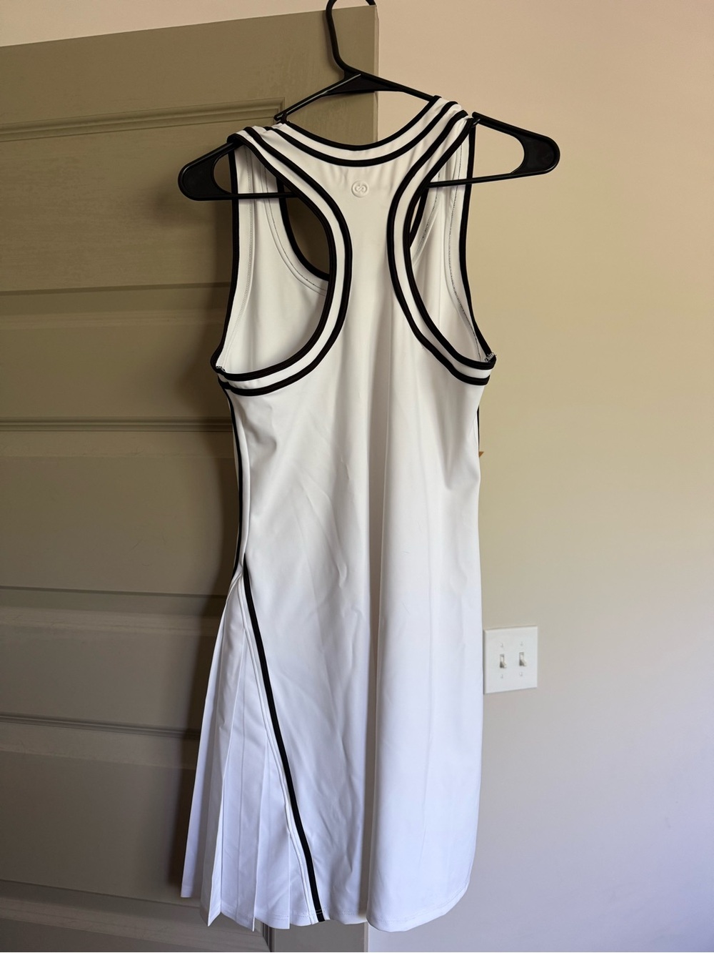 CALIA by Carrie Underwood White Midi Dress with Black Trim - Picture 2 of 3